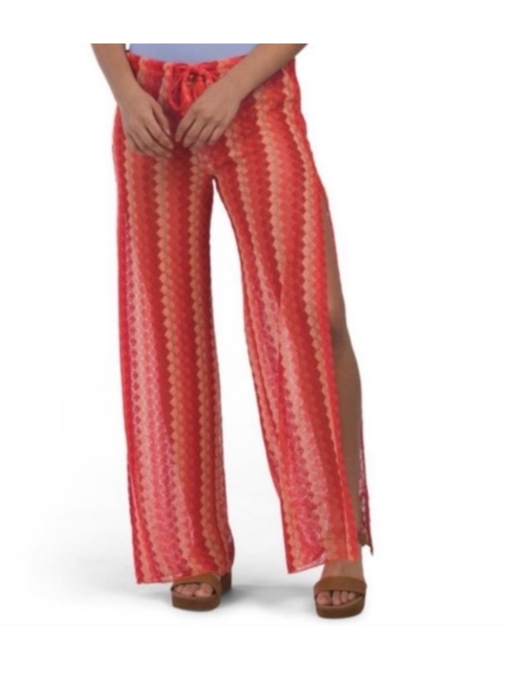 Becca Crochet Cover Up Pants Riviera Side slit drawstring pants